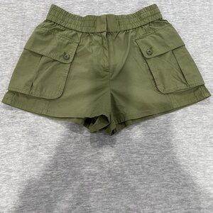 J. Crew Green Cargo Shorts with Elastic Waistband
